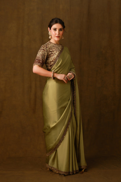 Zarkha Green Saree