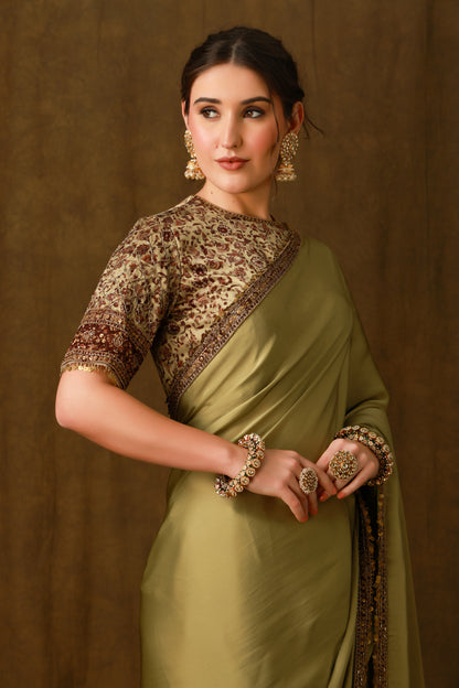Zarkha Green Saree