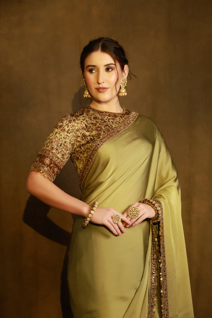 Zarkha Green Saree