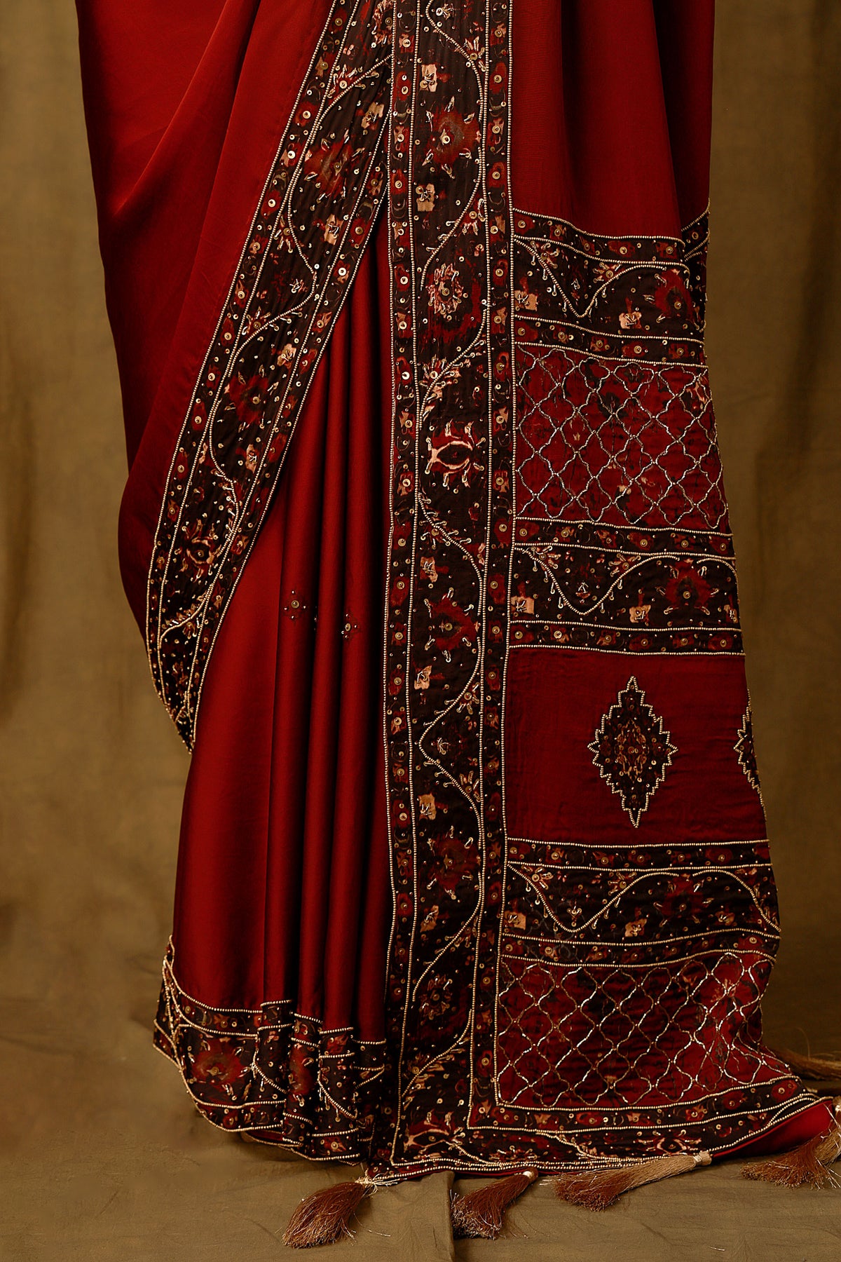Zarkha Maroon Saree