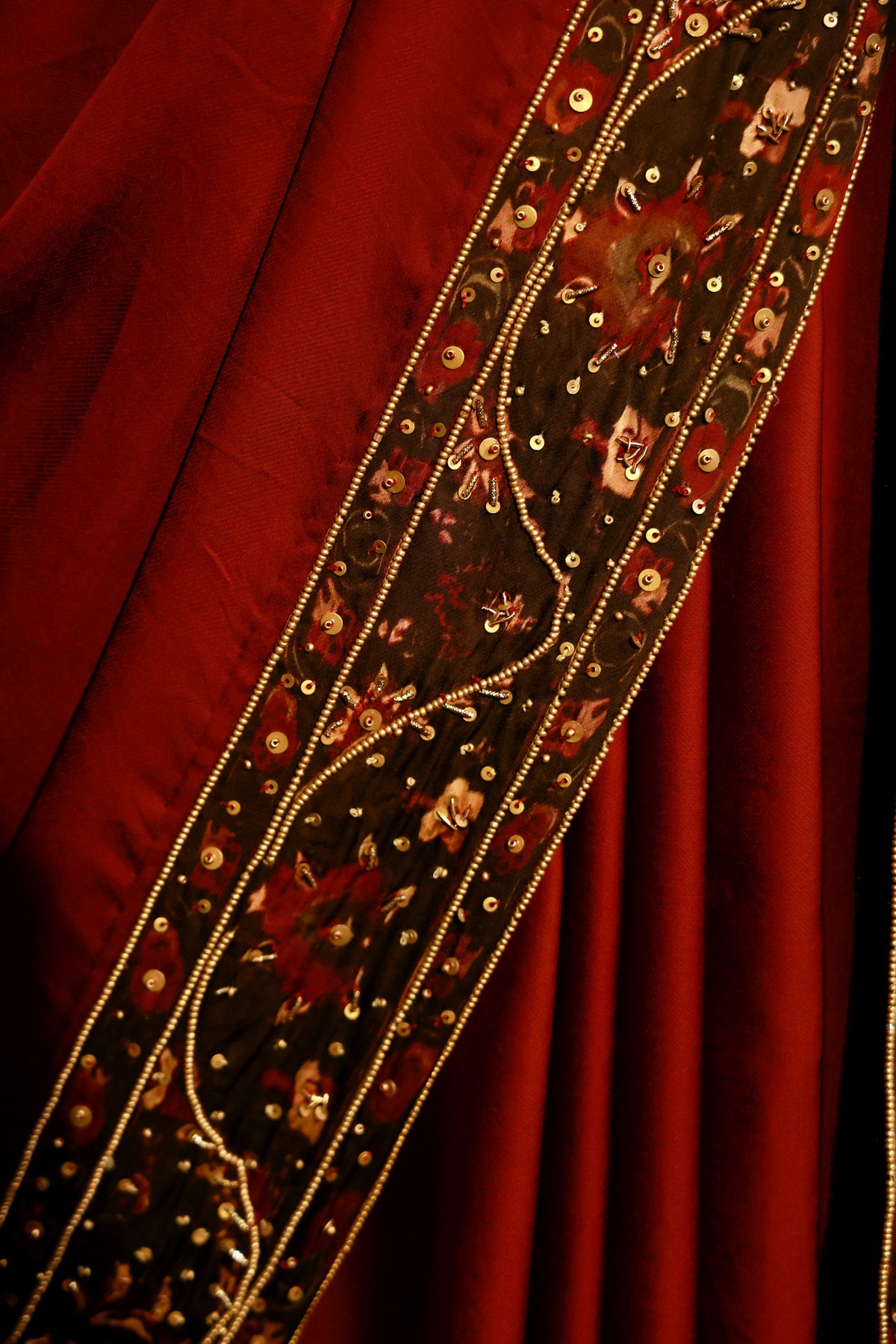 Zarkha Maroon Saree