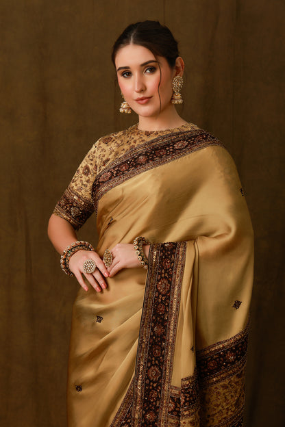 Zarkha Gold Saree