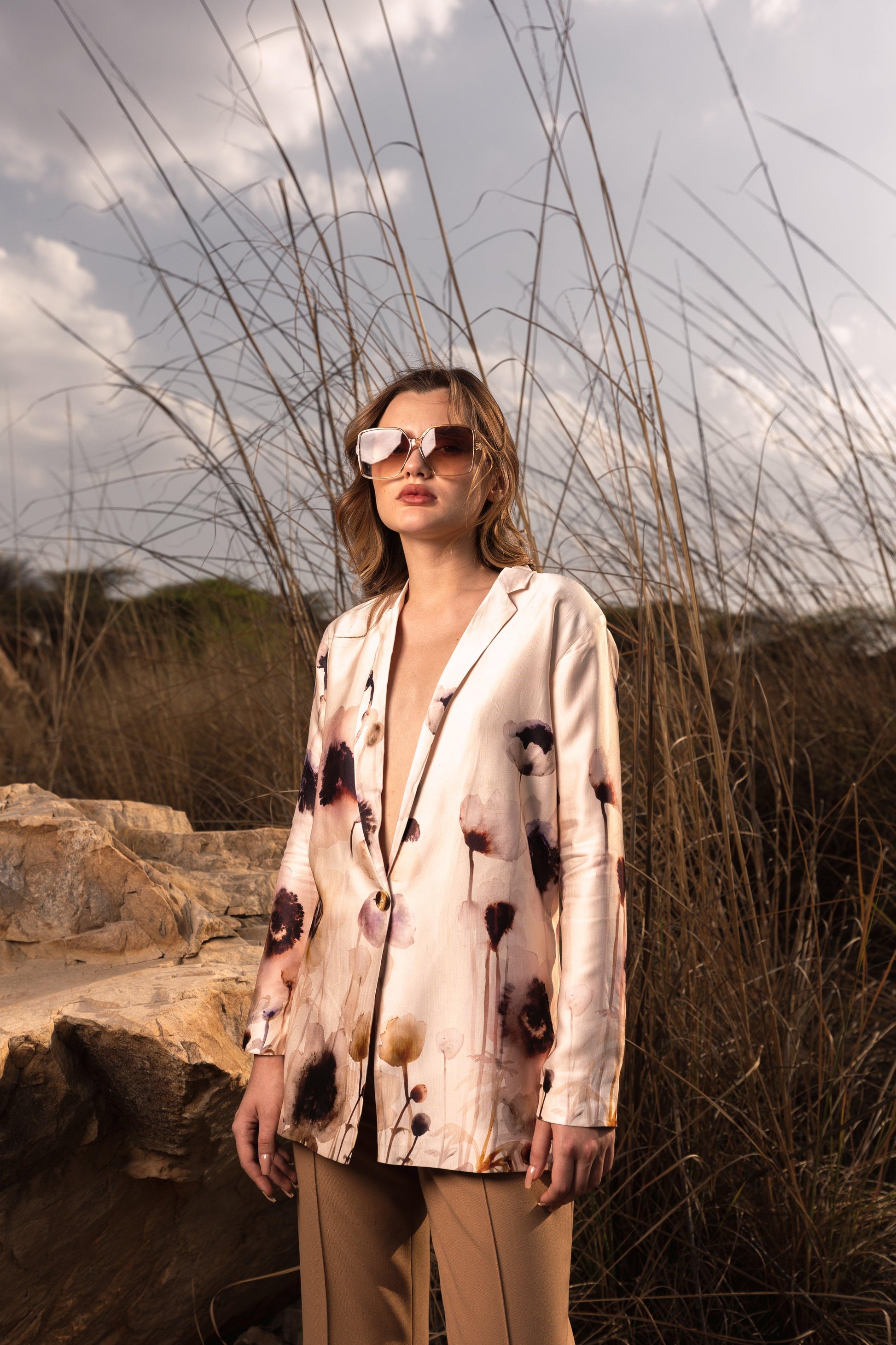 AFRIYA SERENE GARDEN LONG BLAZER
