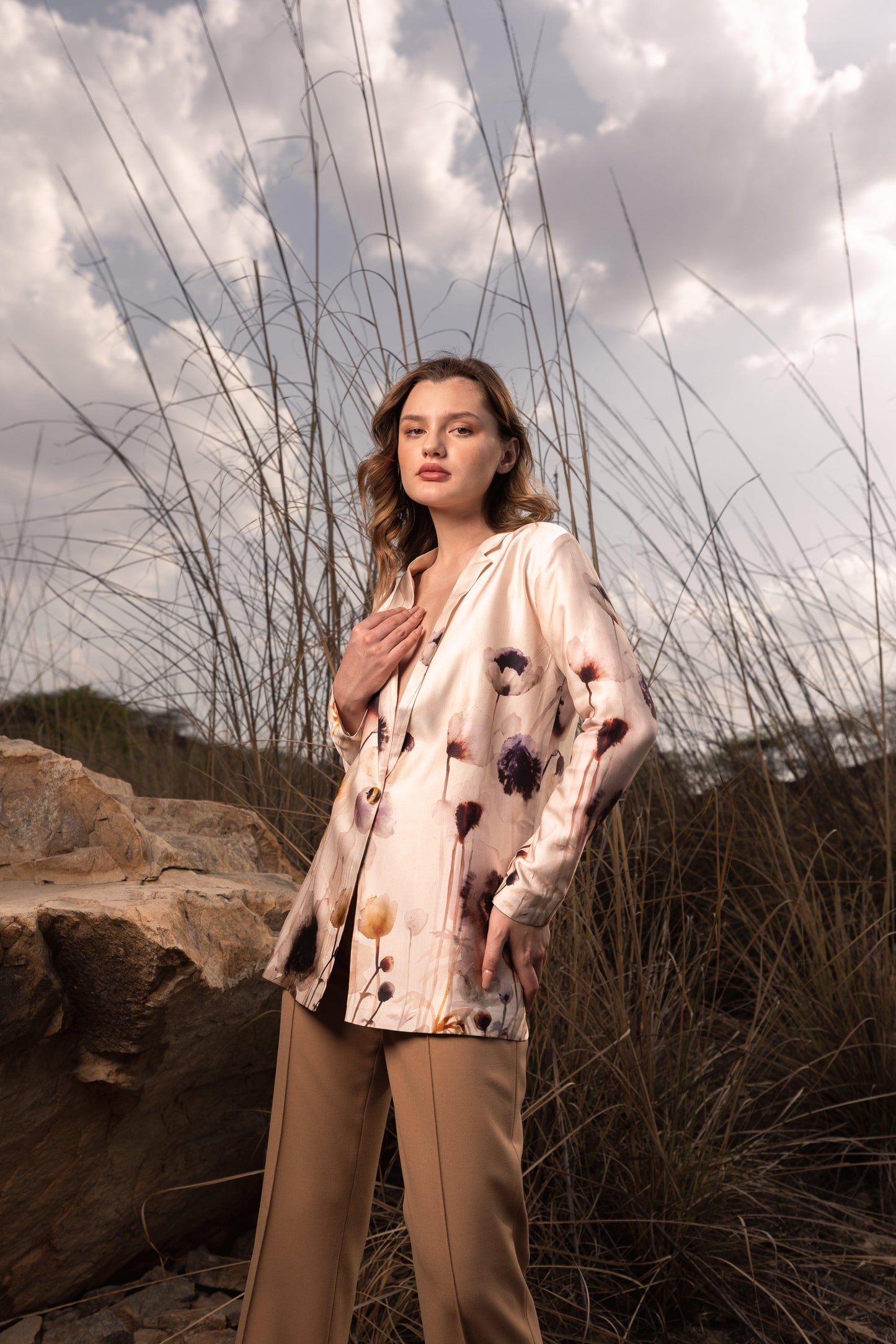 AFRIYA SERENE GARDEN LONG BLAZER