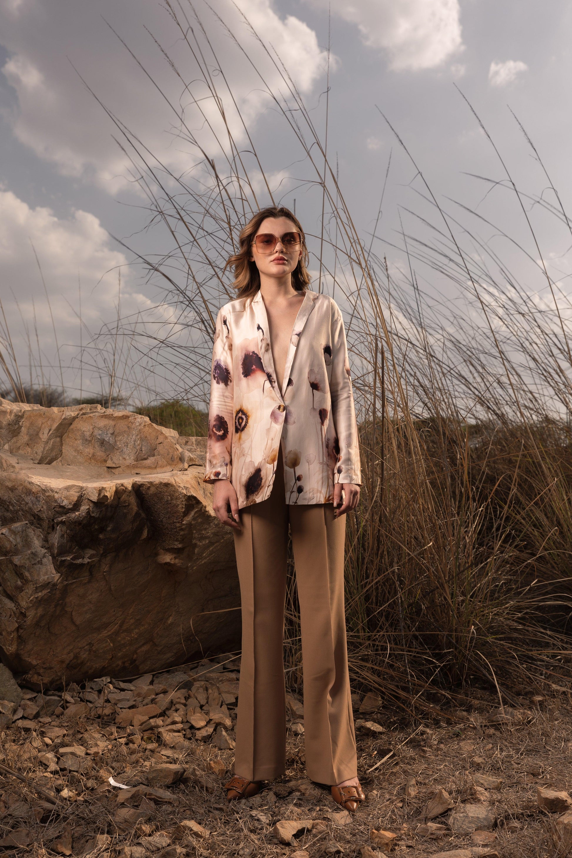 AFRIYA SERENE GARDEN LONG BLAZER