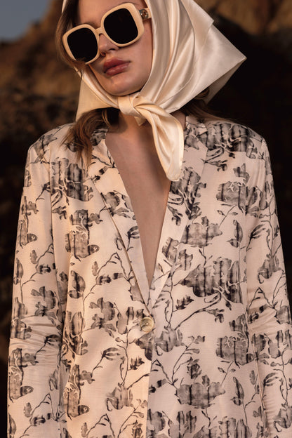 AFRIYA FLORAL REVERIE LONG BLAZER