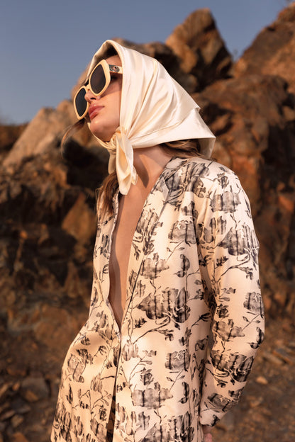 AFRIYA FLORAL REVERIE LONG BLAZER