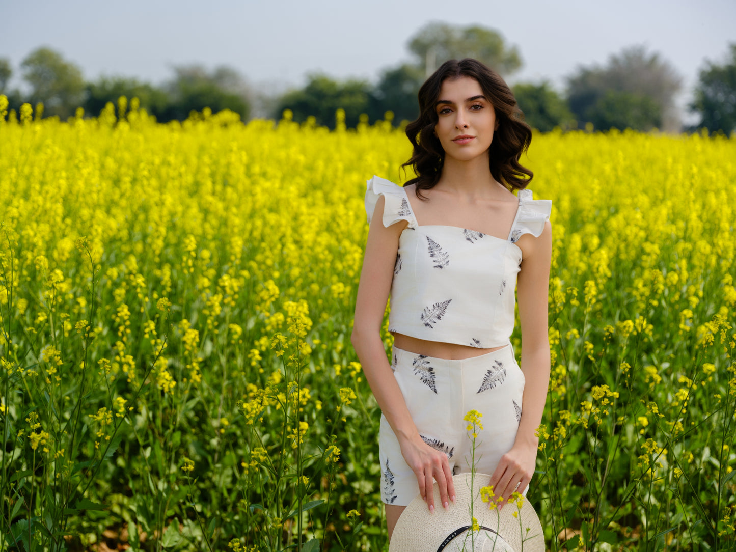 Monochrome Fern Crop Top