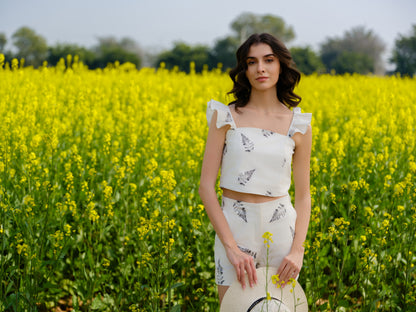 Monochrome Fern Crop Top