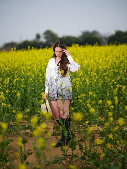 Monochrome Meadow Long Shirt