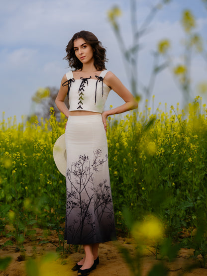 Monochrome Meadow Crop Top