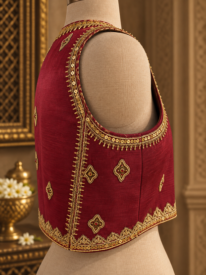 Zarkha Maroon Jacket